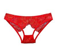 String Butt Lifting Sexy Panties for Women Cutout Lace Briefs Soft Underwear Stretch Summer Breathable Underpants Thongs Tummy Control Tangas Cheeky Funny Comfor Cute Red