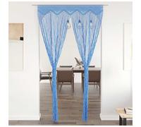 String Curtain Blue Macrame 140x240 cm 80% Cotton 20% Polyester Handmade Doorway