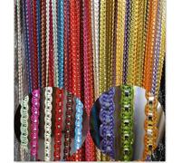 String Curtain Panels Door Fly Screen Room Divider Net Hanging Glitter Curtains,Decorative Tassel Ribbon Strip Silver Screen for Living room,Bedroom,Party Events (Multicolor, 39" x 79")