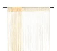 String Curtains 2pc Cream Polyester 140x250 cm Sheer Room Divider Panel for Door