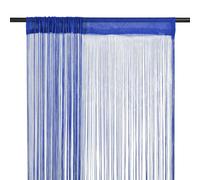 String Curtains 2pcs 100x250cm Blue 100% Polyester Room Divider Door Panel