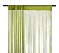 String Curtains 2pcs 100x250cm Green 100% Polyester Fabric Door Window LivingRm