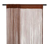 String Curtains 2pcs Brown 100x250cm Polyester Sheer Room Divider Panel Door Set