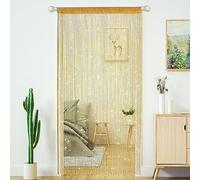 String Curtains for Doorways Glitter Beaded Curtains Door Sparkle Beads Curtain Open Closet Laundry Hanging Hippie Glisten Beads Window Girls Panel (Gold, 39"×79" in)