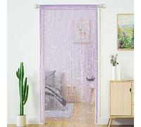 String Curtains for Doorways Glitter Beaded Curtains Door Sparkle Beads Curtain Open Closet Laundry Hanging Hippie Glisten Beads Window Girls Panel (Purple, 39"×79" in)