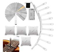 String Height Gauge - Stainless Steel Mechanics, Metal Radius Tool Set, Feeler Bridge Saddle, Groove Tasks, Guitar Setup Workbench, Instrument Repair Station, Projects | For Luthier Use