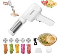 String Hopper Maker Electric,2025 NEW Idiyappam Maker Electric,Portable Household Handheld 5-in-1 Cordless Pasta Maker Machine,with 3/5 Interchangeable Molds,for Making Spaghetti Linguine,Sausage