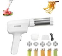 String Hopper Maker Electric, 5-in-1 Cordless Pasta Machine, Multi-Function Portable Household Electric Pasta Maker, Handheld Electric Pasta Maker, for Making Spaghetti Linguine, Sausage