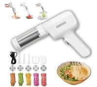 String Hopper Maker Electric, Electric String Hopper Maker, Handheld Electrics Pasta Makers, 5-in-1 Cordless Pasta Machine, with 5 Interchangeable Molds, for Making Spaghetti Linguine