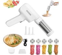 String Hopper Maker Electric, Idiyappam Maker Electric, Handheld Electricpastamaker, 5-in-1 Cordless Pasta Machine with 5 Interchangeable Molds, for Making Linguine, Thin, Thick Noodles