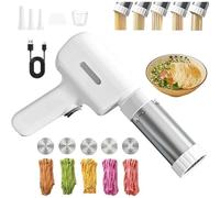 String Hopper Maker Electric,Idiyappam Maker Electric,Portable Household Handheld 5-in-1 Cordless Pasta Maker Machine,with 5 Interchangeable Molds, Noodle Maker Machine for Making Spaghetti Linguine