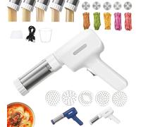 String Hopper Maker Electric - Idiyappam Maker Machine Electric, 5-in-1 Handheld Pasta Makers Machine, Wireless Portable Handheld Electric Pasta Makers, One-Button Operation, Only 20 S (White)