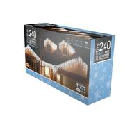 String Icicle Christmas Lights Multifunction Blue & White Outdoor 240 LED - 5.8m