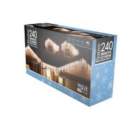 String Icicle Christmas Lights Multifunction White Outdoor 240 LED - 5.8m