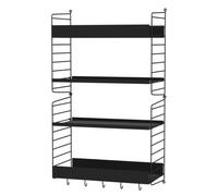 String Kitchen Wall Shelf System H String Furniture Black - Black - STRING KITCHEN H SCHWARZ