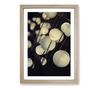 String Lantern Lights Framed Print | A2 Oak Framed Wall Art | Ready to Hang | Modern Nature Picture | Living Room Bedroom Lounge Office