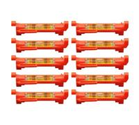 String Level for Hanging Line with Molded Hooks, 75x12.5mm Horizontal Bubble Measuring Tool for Construction and Layout Work, Plastic Rope Level - 10 Pack