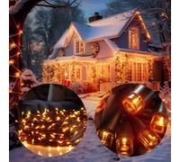 Deuba® 160 LED Christmas Lights | 10.5m Fairy Light Chain | 8 Modes | Battery-Powered | Controller with Timer | Indoor & Outdoor Use | Warm White Glow