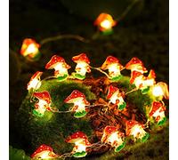 String Lights, 10ft 30 LEDs Mushroom Shaped Fairy String Lamps, Battery Powered Xmas Tree Decorative Ornament for Fall, Wedding, Bedroom Thanksgiving Decorations