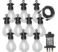 String Lights LED Festoon Outdoor Lighting Mains PlugIn White Bulbs IP44 10 Pack