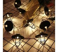 String Lights, LED Outdoor Indoor LED Wrought Iron Hollow Lantern Outdoor Lighted Holiday Displays Hanging Lights Patio Edison Nordic Christmas Decoration Rope Lights