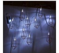 String Lights, LED Outdoor Indoor Solar Wind Rose Gold Water Drop Geometric String Lights, Nordic Minimalist Iron Art LED Decorative Lights Lanterns Cold White 5 Meters 20 Lights