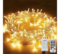 String Lights Mains Powered, 120 LED 12M/40Ft Fairy Lights Waterproof，with 8 Modes Remote Control Fairy Lights Indoor/Outdoor for Garden, Gazebo, Party, Wedding, Christmas Decorations (Warm White)