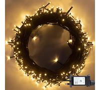 String Lights Warm White - 49ft/15m 120 LEDs Memory Function 8 Modes Extendable Waterproof IP44 Outdoor Indoor Decoration Fairy Twinkle Christmas Lights for Xmas Tree Halloween Home Garden Wedding