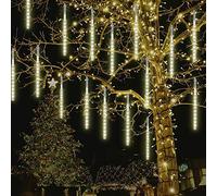 String Lights, Waterproof LED Meteor Shower Lights Plug in - 288 LEDs 50cm 8 Tubes Falling Raindrop Fairy String Light for Holiday Party Christmas Garden Xmas Tree Decor