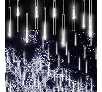 String Lights, Waterproof LED Meteor Shower Lights Plug in - 288 LEDs 50cm 8 Tubes Falling Raindrop Fairy String Light for Holiday Party Christmas Garden Xmas Tree Decor