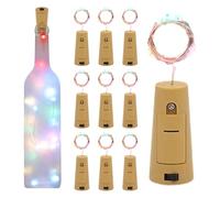 String Lights Wine with Cork, LED Copper Wire Fairy Lights, 10 Pack 20 Wine Bottle Light, Battery Operated Bottle Stopper Light, for Birthday, Wedding, Christmas DIY Table Decoration