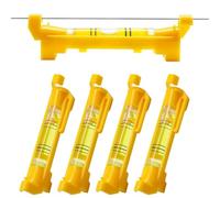 String Line Level 5PCS - Small Spirit Level for Bricklaying, Tiling, Surveying, Engineering - Compact Line Level for Fence Post, Building & Metalworking (Yellow)