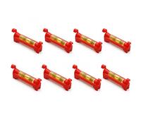 String Line Level 8PCS Red 75x12mm ABS Plastic, Small Spirit Level Tool for Building Engineering Surveying Metalworking Caravans, Line Level for Construction Carpentry Plumbing 8 Pack