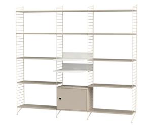 String Living Room Wall Shelving System Q String Furniture Beige - Beige - 7350038274038