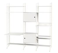 String Living Room Wall Shelving System Q String Furniture White - Beige - 7350038270276