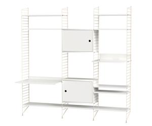 String Living Room Wall Shelving System Q String Furniture White - Beige - 7350038270276