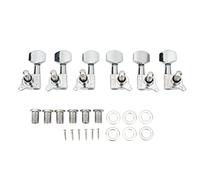 String Lock Knobs, Internal Gear Small Square Guitar Pivot Pins Corrosion Resistant 3L 3R With Musical Instrument Mounting Parts (Silver)