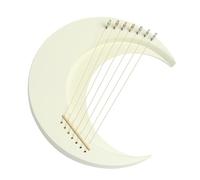 String Lyre Harp | Moon Wooden Lyre Harp 7 Strings Lyre Piano - Crescent Musical Instrument Portable Harp Instrument with Tuning Wrench for Music Lovers