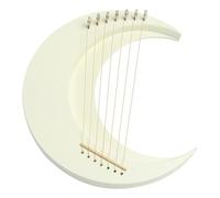 String Lyre Harp, Newest Wooden Lyre Harp 7 Strings Moon Lyre Piano, Crescent Musical Instrument Portable Harp Instrument with Tuning Wrench for Music Lovers
