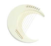 String Lyre Harp - Wooden 7 String Lyre, Crescent Musical Instrument with Tuning Wrench, Portable Harp for Beginners and Music Lovers, Handcrafted Instrument for Practice, Performance