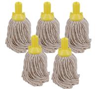 String Mop Heads Cotton PY Yarn Replacement Socket Mop Head - Colour Coded - (Pack Of 5) (Yellow)