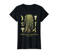 String of Bananas Curio radicans Vintage Botanical Anatomy Value Graphic T-Shirt, Women, Black, M