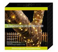 String of Solar Lights 200 Micro-Leds 21,9m Warm White Garden Terrace Decoration