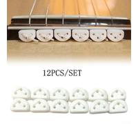 String Retainer for Classical Guitar and Ukulele - 12PCS Set of Composite Material String Guides to Reduce Friction, Extend String L(WHITE)