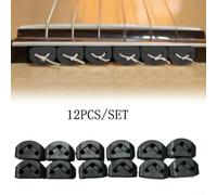 String Retainer for Classical Guitar and Ukulele - 12PCS Set of String Guides Compatible with Nylon Strings, 1.2mm Hole Diameter, Compo(BLACK)