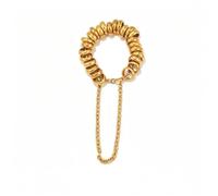 String Round Loops Chain Finger Ring with Dangle Tassel Size 7 (Gold)