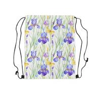String Sackpack Blossoming Iris Flowers Lightweight Drawstring Backpack Resistant Draw String Back For Running Swim School