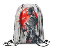 String Sackpack Samurai Resistant Drawstring Backpack Scratch Draw String Back For Yoga Holidays School