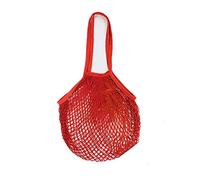 String Shopping Bag, Cotton Reusable Grocery Mesh Bags Portable Net Shopping Mesh Cotton String Bag for Fruit, Vegetables Storage (Red,2PCS)