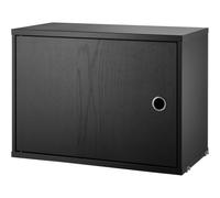 String - String Cabinet + Door 58x30x42 cm 1-pack, Black Stained Ash - Black Stained Ash